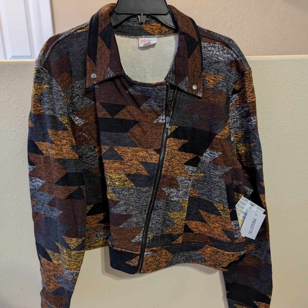LuLaRoe Presley Geometric, Milti-Color Pattern Jacket Size 3X NWT